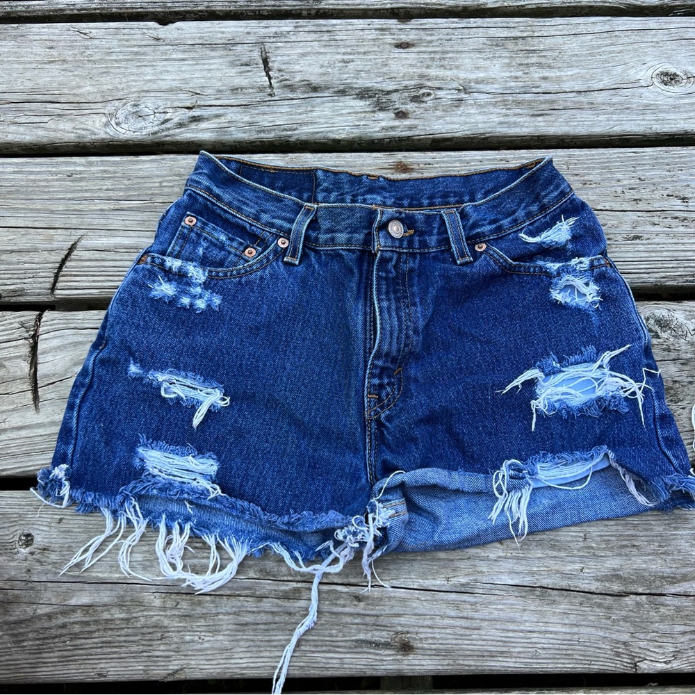 Distressed Levi’s Denim Shorts
